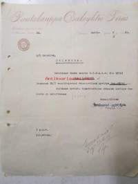 Rautakauppa Osakeyhtiö Teräs, Vaasa huhtikkun 7. 1921 -asiakirja