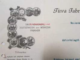 Tirva Fabriks Aktiebolaget, Woikoski 30 juni 1921 -asiakirja