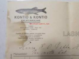 Kontio &amp; Kontio kalatukkuliike Turku tammikuun 19. 1927 -asiakirja