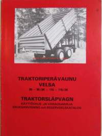 Traktoriperävaunu Velsa 95-95/3K-115-115/3K Traktorsläpvagn -käyttöohje- ja varaosakirja