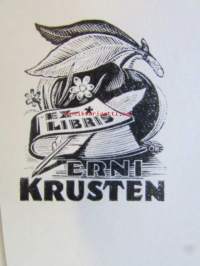 Ex Libris Erni Krusten -kirjanomistajamerkki