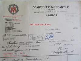 Osakeyhtiö Mercantile, Helsinki marrask. 4. 1939 - asiakirja