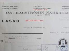 Oy Hagströmin Nahkatehdas, Kokkola 9.9. 1942. -asiakirja