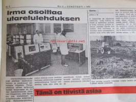 Koneviesti 1972 nr 11 -mm. Pohjoismaista maatalous- ja metsäkoneteollisuutta III Tanska, Heinän  koeteanapaalaus, Maataloude rakkennus- ja sähköasioita