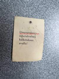 Ylistaron, IsoVähäkyrön, Laihian Maatalousnäyttely Isokyrössä elo. 8-9. pnä 1936 -pääsylippu / osallistujamerkki