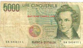 Italia 5 000 Lire 1984  - seteli