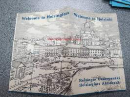 Welcome to Helsinki / Helsingin Osakepankki / Helsingfors Aktiebank -guide / map of Helsinki -matkailukartta 1956