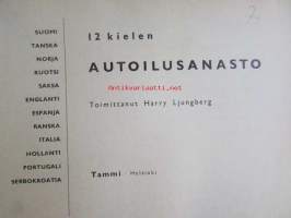 12 kielen autoilusanasto -vocabulary, 12 languages