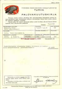 Työväen Keskinäinen Vakuuutusyhtiö Turva, palovakuutuskirja 1955- vakuutuskirja