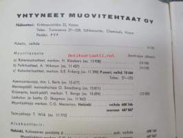 Muovit 1965 / Yhtyneet Muovitehtaat Oy - Oy Wiik &amp; Höglund Ab / Oy Nars Ab -kattava luettelo monenlaisista muoveista; lattialaatoista, seinäpinoitteista,