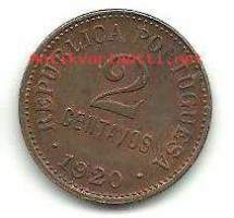 Portugali 2 centavos 1920 - kolikko
