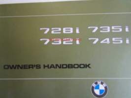 BMW 728i 732i 735i 745i Owner&#039;s handbook