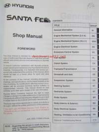Hyundai Santa Fe, 2001 Shop Manual