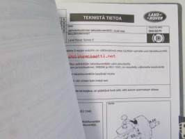 British Leyland Land-Rover Service Bulletins - Korjaamo-ohjeita, katso tarkemmat mallit ja sisällysluettelo kuvista