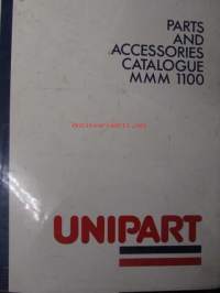 Unipart Parts and Accessories Catalogue MMM 1100 vuosilta 1981-87 - Varaosa- ja tarvikeluettelo MMM 1100, Sisältää 13 eri luetteleoa  MMM 1176, MMM 1172, MMM