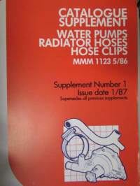 Unipart Parts and Accessories Catalogue MMM 1100 vuosilta 1981-87 - Varaosa- ja tarvikeluettelo MMM 1100, Sisältää 13 eri luetteleoa  MMM 1176, MMM 1172, MMM