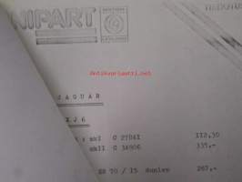 Unipart Parts and Accessories Catalogue vuosilta 1975-76 - Varaosa- ja tarvikeluettelo MMM 1100, Sisältää 5 eri luetteleoa  MMM 1112, MMM 1140, MMM 1120, MMM
