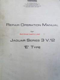 British Leyland Jaguar Series 3 V.12 &quot;E&quot; Type, Repair Operation manual - Korjausohjekirja, Katso tarkemmat mallit ja sisällysluettelo kuvista