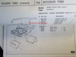 Land-Rover, Range Rover, Parts Catalogue Genuine Parts ( RTC 9961 CB ) september 1994, Varaosaluettelo, Katso tarkemmat mallit ja sisällysluettelo kuvista