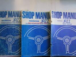 Honda Jazz Shop Manual Maintenance and Repair 1983, Honda Jazz Construction and Function 1983, Honda Jazz Body Repair 1983 - Korjauskäsikirja sisältää 3 yllä