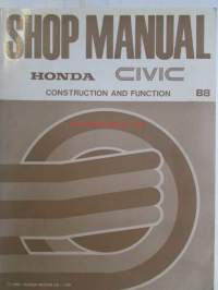 Honda Civic Shop Manual Construction and Function 1988, Civic Chassis Maintenance and Repair 1988, Electrical Wiring Diagram 1988, Civic Body Repair Manual 1988,