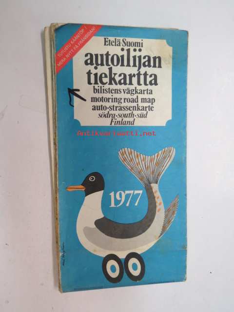 autolla suomessa matkaopas ja kartta Autoilijan tiekartta Etelä Suomi 1977   Bilistens vägkarta  autolla suomessa matkaopas ja kartta