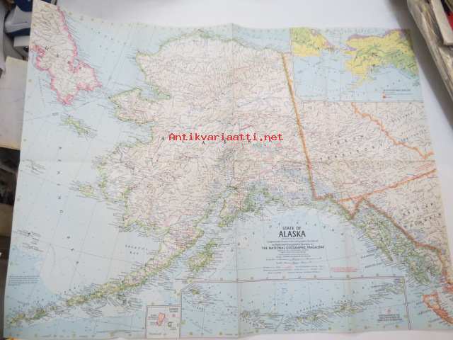 State of Alaska 1959 -kartta - Kunto: Hyvä 