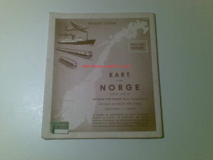 Norjan kartta - Kart over Norge - Map of Norway - Kunto: Hyvä -  