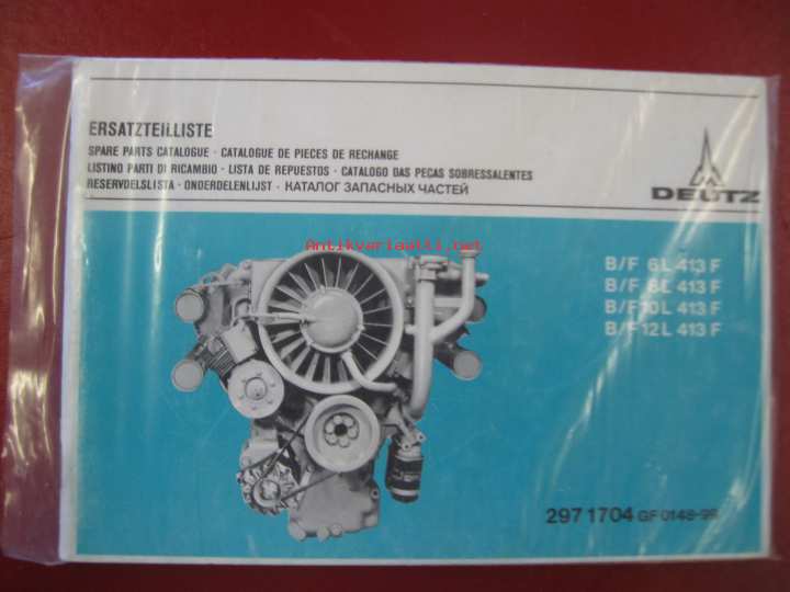 DEUTZ Mode D 'em Ploi Moteur Deutz F 6L 413V/B/F 8L/10L/12 L 413 Support 03/1970 