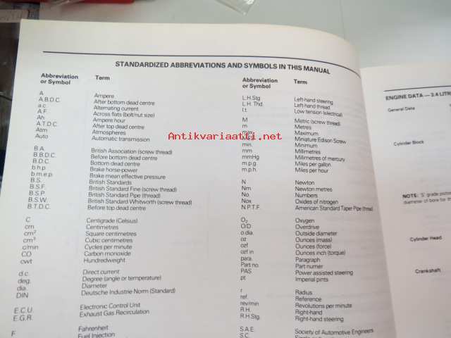 Jaguar Series III Service Manual Book 1 - 01 Introduction - 04 General