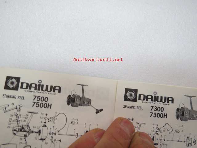 Daiwa instruction and parts booklet; 8700, 8600, 8300, 8100, 7000