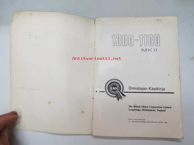 BMC 1300-1100 orig manual Instructieboekje AKD 7174 68p 1968 NL 