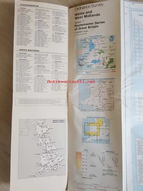 Englanti - Wales kartta 1984, Kümmerly+Frey - Kunto: Hyvä -  