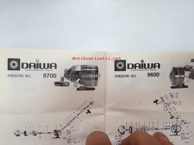 Daiwa 8700, 8600, 8300, 1050RLH, 1001RLH, 7850RL, 7850RLH, 7550RLH, 7350RL,  7350RLDX, 7250RL, 7700, 7600, 7600H, 7500, 7500H, 7351, 7300, 7300H, 7290A  reel parts - Kunto: Tyydyttävä 