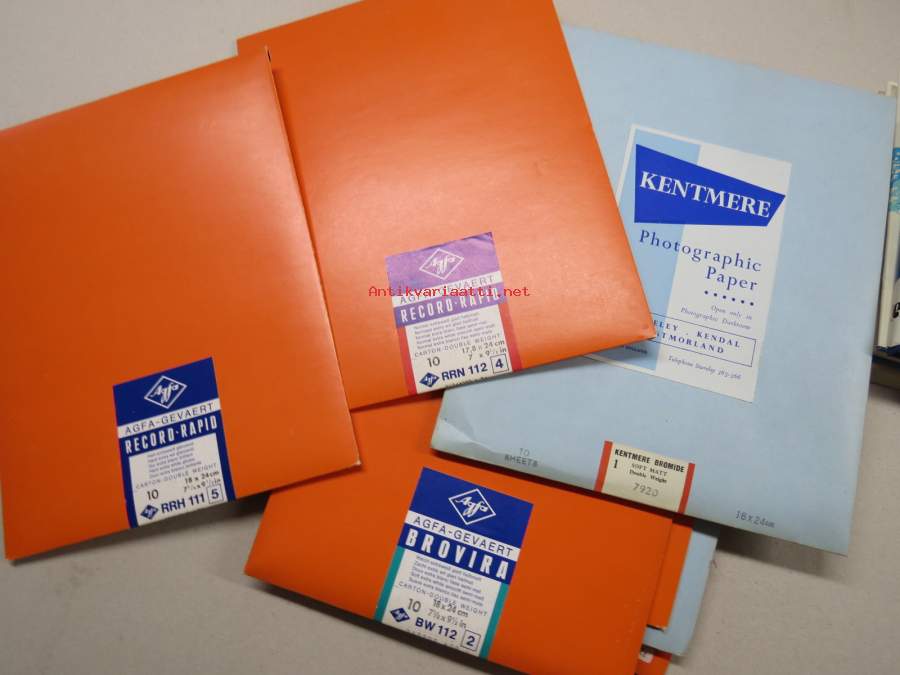 Agfa & Kentmere Photographic papers valokuvapaperia 10 pakkausta, osa