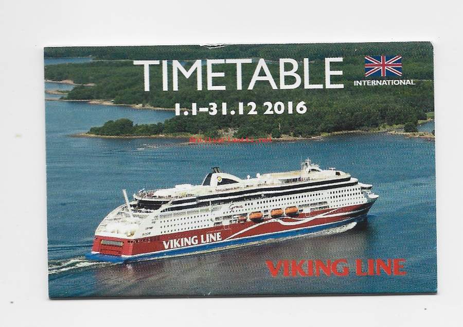 Timetable 1.1.31.12.2016 aikataulu International Viking Line Kunto Hyvä