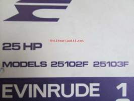 Evinrude 1971 Parts book 25 HP, katso tarkemmat mallimerkinnät kuvista.