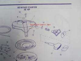 Evinrude 1971 Parts book 18 HP, katso tarkemmat mallimerkinnät kuvista.