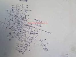 Evinrude 1971 Parts book 9 1/2 HP, katso tarkemmat mallimerkinnät kuvista.