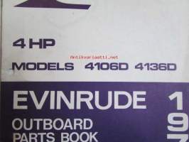 Evinrude 1971 Parts book 4 HP, katso tarkemmat mallimerkinnät kuvista.