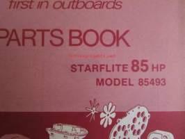 Evinrude 1974 Parts book Starflite 85 HP (First in outboards), katso tarkemmat mallimerkinnät kuvista.