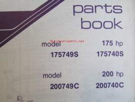 Evinrude Service 1977 Parts book 175 HP / 200 HP, katso tarkemmat mallimerkinnät kuvista.