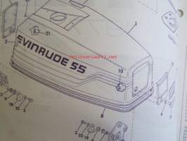 Evinrude Service 1977 Parts book 55 HP, katso tarkemmat mallimerkinnät kuvista.