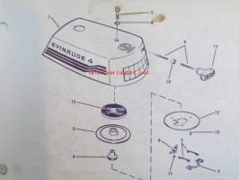 Evinrude Service 1977 Parts book E-4 HP, katso tarkemmat mallimerkinnät kuvista.