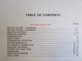 Evinrude-Johnson 1978 Parts Catalog V-4, katso tarkemmat mallimerkinnät kuvista.