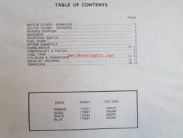 Evinrude-Johnson 1978 Parts Catalog 25 HP Commercial, katso tarkemmat mallimerkinnät kuvista.