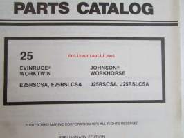 Evinrude-Johnson 1979 Parts Catalog 25 HP, katso tarkemmat mallimerkinnät kuvista.