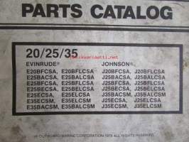 Evinrude-Johnson 1979 Parts Catalog 20/25/35 HP, katso tarkemmat mallimerkinnät kuvista.