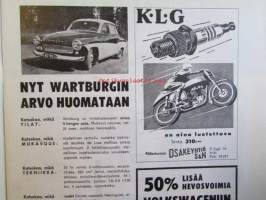 Moottori-urheilu 1962 nr 10 -mm. Trumppa meni lujaa, Lentävä skotti lähti pois, Trial tarinoita, lamput loistavat motocrossi, Viritelläänpä 2-pyttyinen java