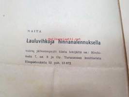 Sota-Aikain laulu Suomessa - Neljän vuoden ajalla, v. 1939-1943 MUistelmia talvisodasta ja Moskovan pakkorauhasta sekä uudesta hyökkäyksestä maahamme